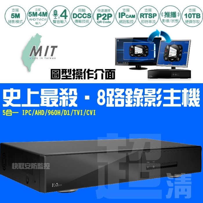 高雄監視器安裝廠商|支援500萬 五合一8路主機 上市公司生產研發 手機 小可取 聯順 監控 UOI